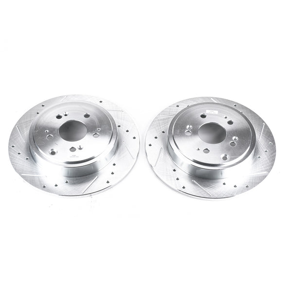 PowerStop Evolution Drilled Slotted Rotors Pair Rear For Honda Ridgeline
