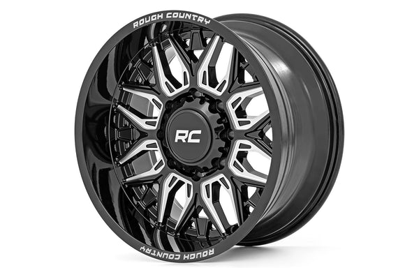 20x10 Rough Country 86 Series Gloss Black Milled Accents Wheel 8x180 ET-19 CB5.0