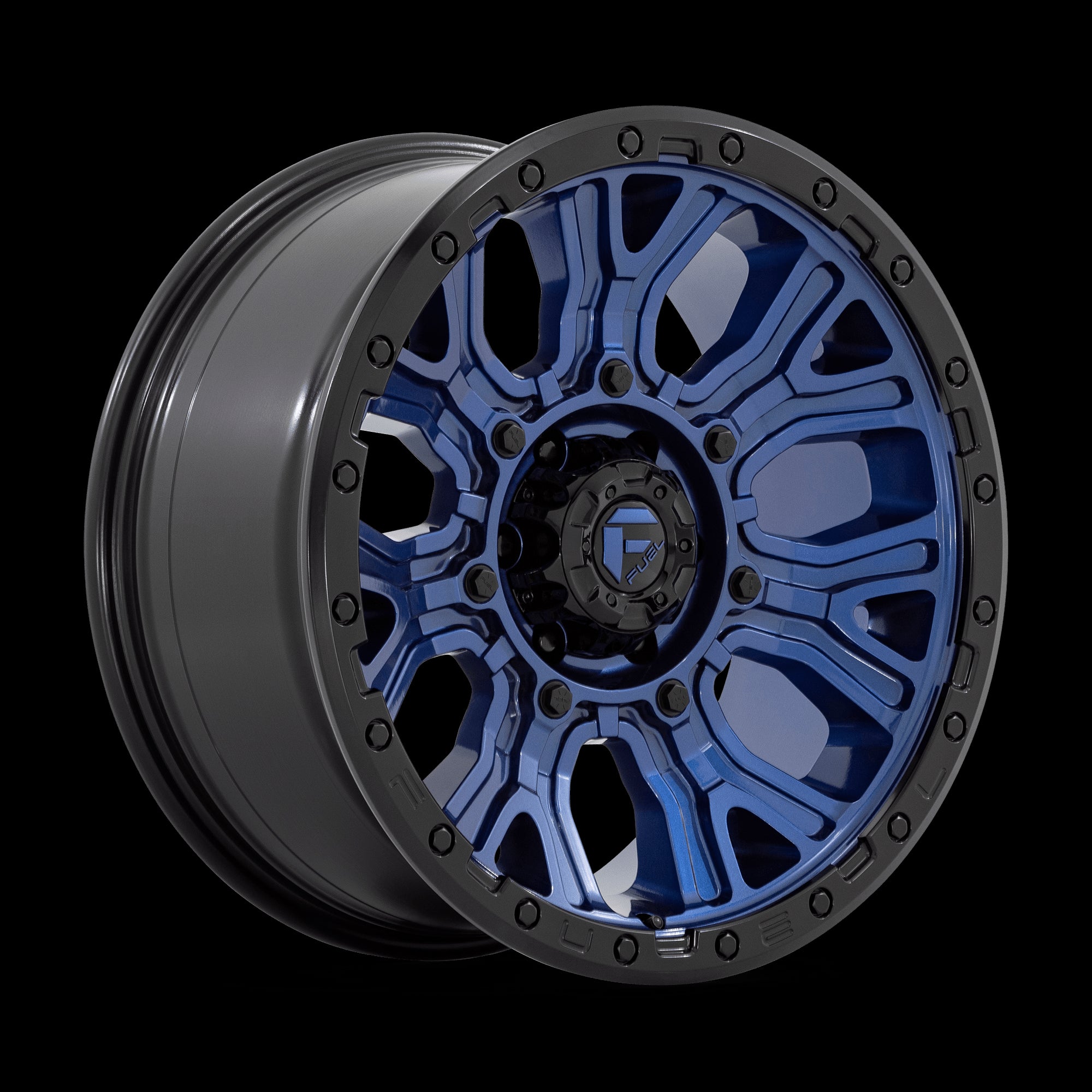 20X9 Fuel 1PC D827 Traction Blue 6X139.7 6X5.5 ET1 Wheel Rim