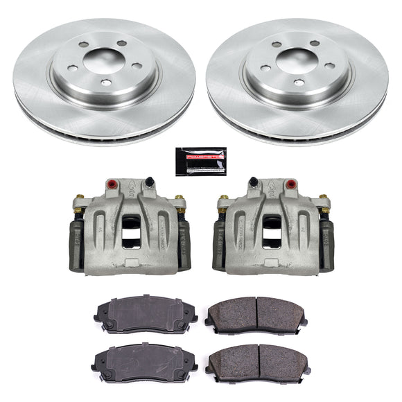 PowerStop OE Stock Replacement Low-Dust Ceramic Brake Pad, Rotor and Caliper Kit