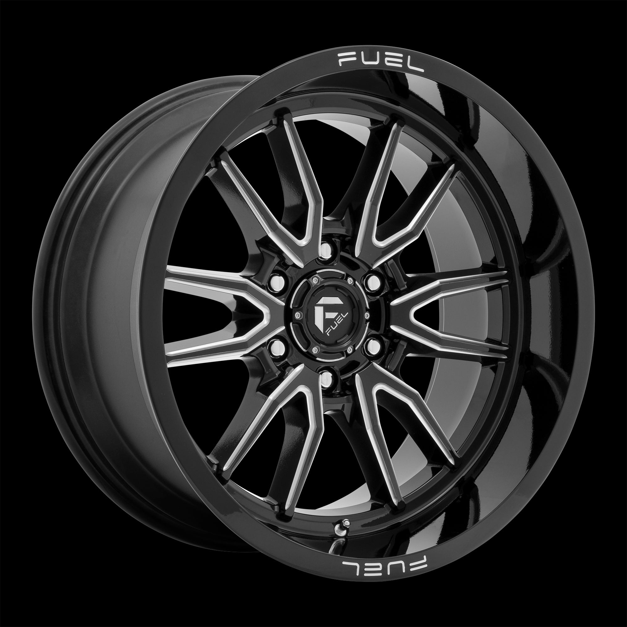 20X10 Fuel D761 Clash Gloss Black Milled 6X139.7 ET-18 wheel/rim