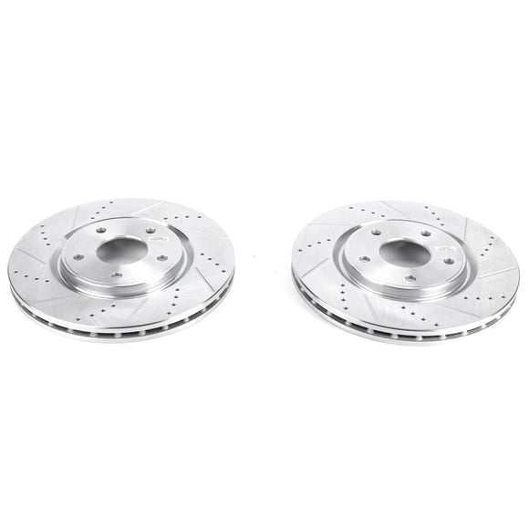 PowerStop Evolution Drilled Slotted Rotors Pair Front For Dodge Journey