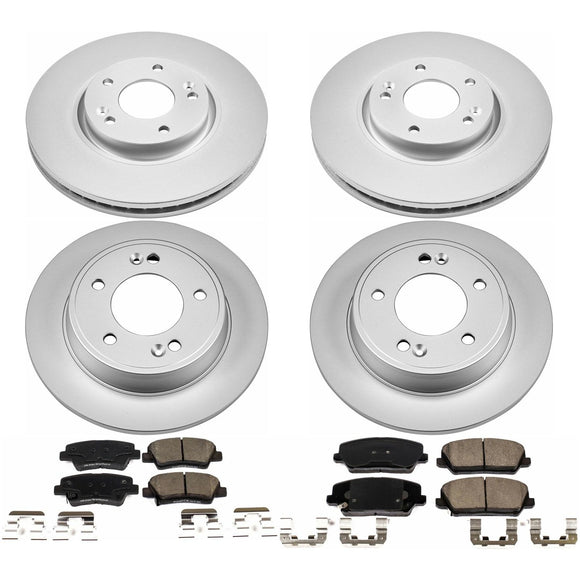 PowerStop Genuine Geomet Coated Rotor and Low-Dust Ceramic Brake Pad Kit