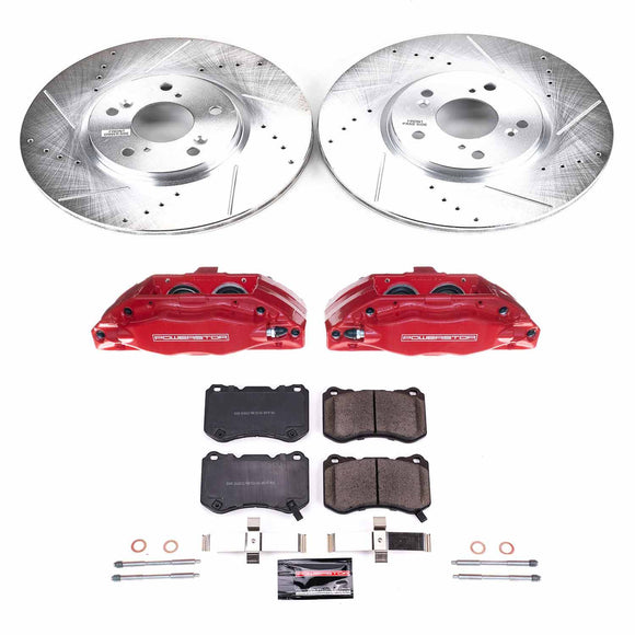 PowerStop Z23 Daily Driver Carbon-Fiber Ceramic Pads Drilled & Slotted Rotor & C