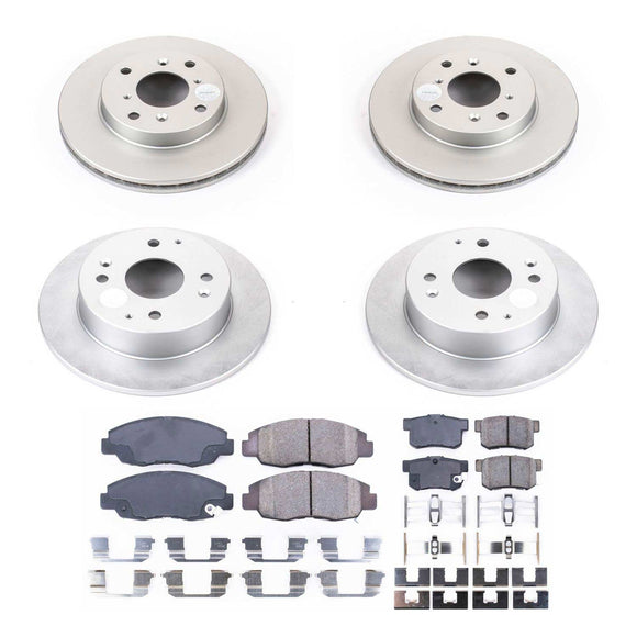 PowerStop Genuine Geomet Coated Rotor and Low-Dust Ceramic Brake Pad Kit