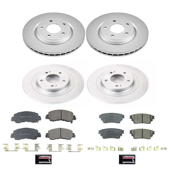 PowerStop Genuine Geomet Coated Rotor and Low-Dust Ceramic Brake Pad Kit