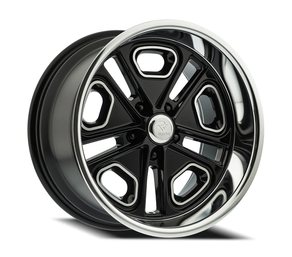 17x9.5 Resto Del Ray Glossy Black Diamond Cut Lip 5x120.7 ET1 CB72.69 Wheel