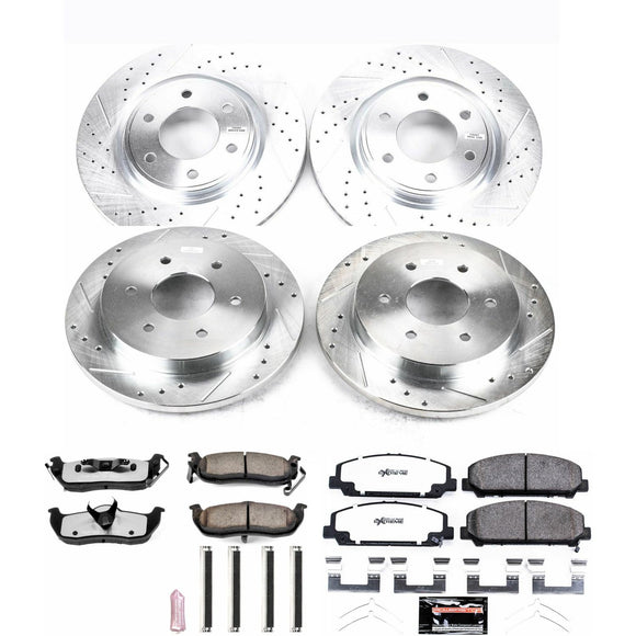 PowerStop Z36 Carbon-Fiber Ceramic Brake Pad with Drilled and Slotted Rotor Kit
