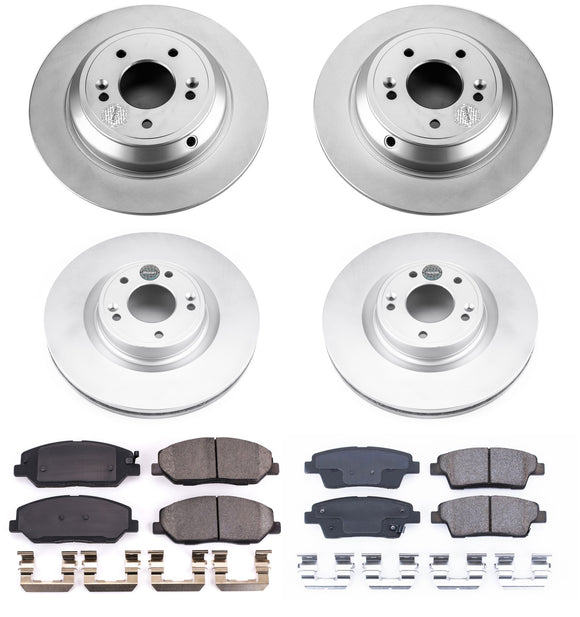 PowerStop Genuine Geomet Coated Rotor and Low-Dust Ceramic Brake Pad Kit