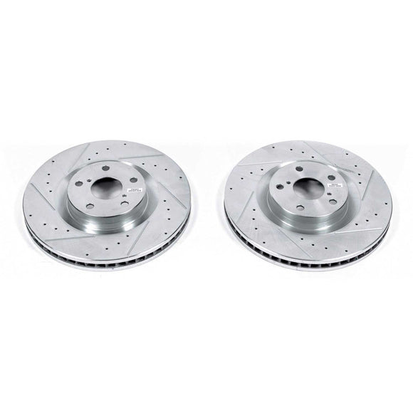 PowerStop Evolution Drilled Slotted Rotors Pair Front For Lexus GS350