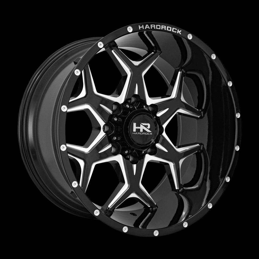 22x12 Hardrock Reckless Xposed Gloss Black Milled 8x165.1 ET-51 wheel/rim - 0