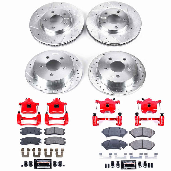 PowerStop Z23 Daily Driver Carbon-Fiber Ceramic Pads Drilled & Slotted Rotor & C