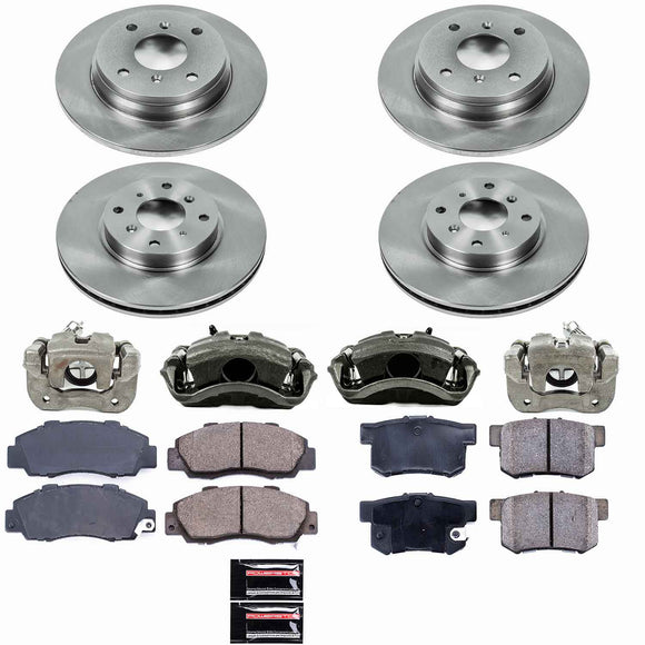 PowerStop OE Stock Replacement Low-Dust Ceramic Brake Pad, Rotor and Caliper Kit