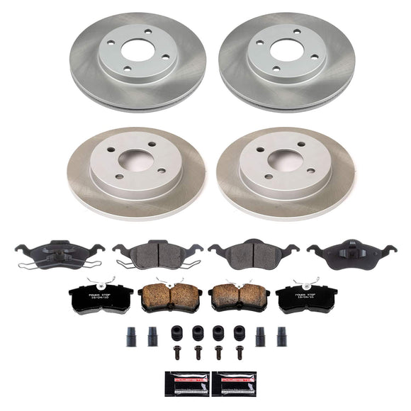 PowerStop Semi-Coated Rotor and Low-Dust Ceramic Brake Pad Kit