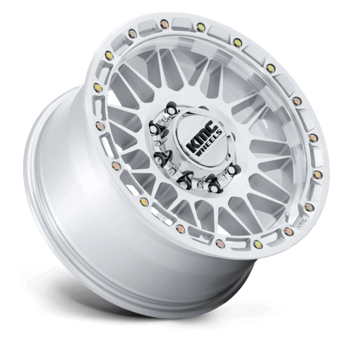 18x9 KMC KM555 Attack Gloss Silver Machined Face 8x180 ET18 CB124.2 Wheel