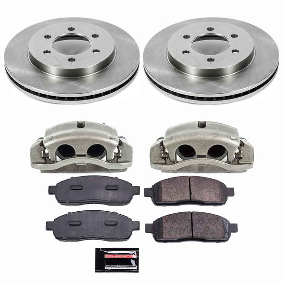 PowerStop OE Stock Replacement Low-Dust Ceramic Brake Pad, Rotor and Caliper Kit