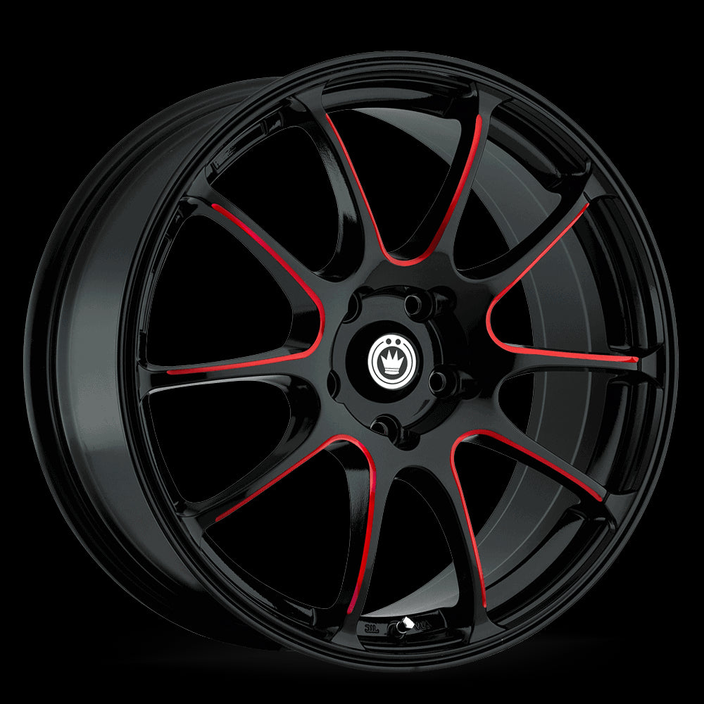 17x7 Konig Illusion Gloss Black/Red Tint 5x100 ET40 Wheel Rim - 0