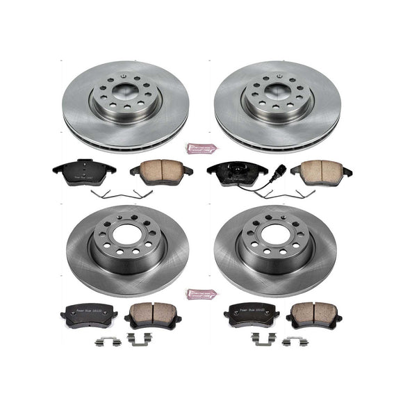 PowerStop OE Stock Replacement Low-Dust Ceramic Brake Pad and Rotor Kit