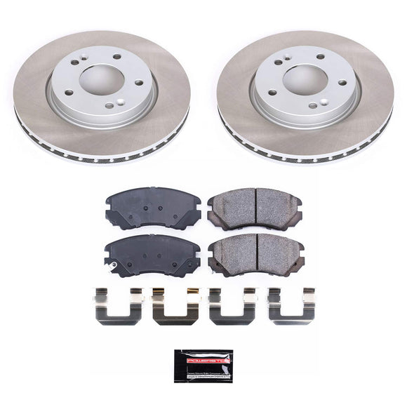 PowerStop Semi-Coated Rotor and Low-Dust Ceramic Brake Pad Kit