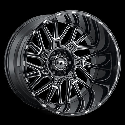 20x9 Vision 404 Brawl Black Milled Spoke 8x165.1 8x6.5 ET12 Wheel Rim