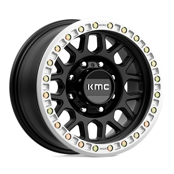 17X8.5 KMC KM234 Grenade DESERT Beadlock Satin Black 8X165.1 ET0 wheel/rim
