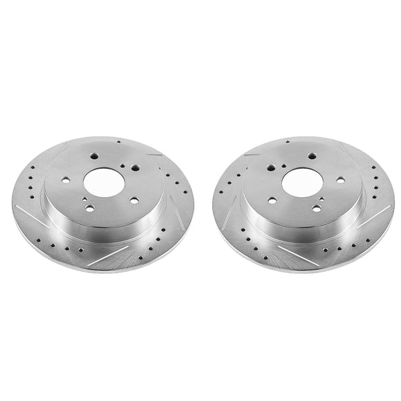 PowerStop Evolution Drilled Slotted Rotors Pair Rear For Suzuki SX4