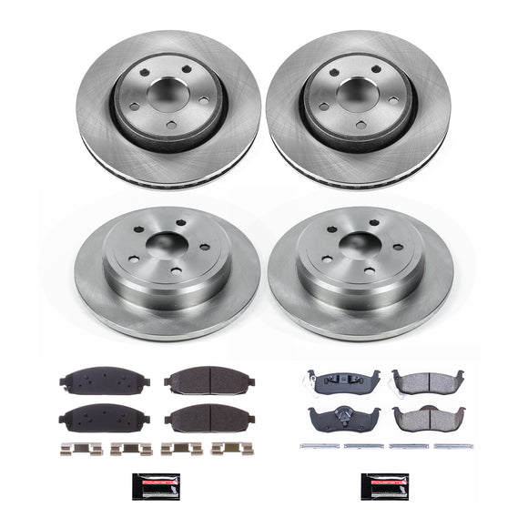 PowerStop OE Stock Replacement Low-Dust Ceramic Brake Pad and Rotor Kit