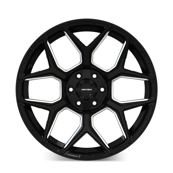 22x10 Mayhem Vanquish Gloss Black Milled 6x135 ET-19 CB106.1 Wheel Rim