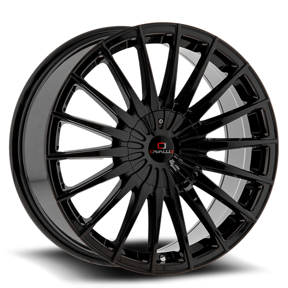 18x8 Cavallo CLV-34 Gloss Black 5x108/114.3 ET35 wheel/rim