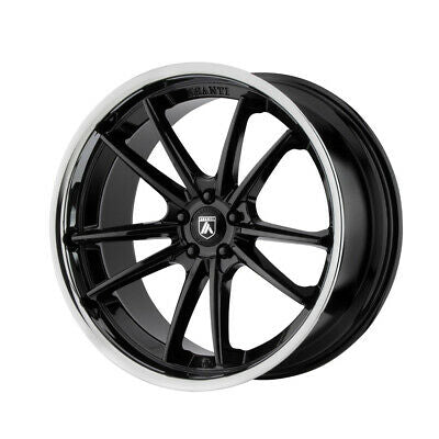 22X9 Asanti Black Delta Gloss Black Chrome Lip Wheel/Rim 5x120 ET32