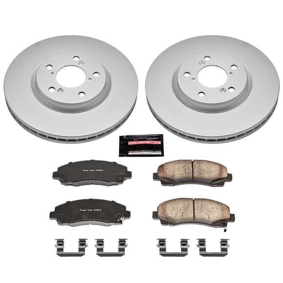 PowerStop Genuine Geomet Coated Rotor and Low-Dust Ceramic Brake Pad Kit