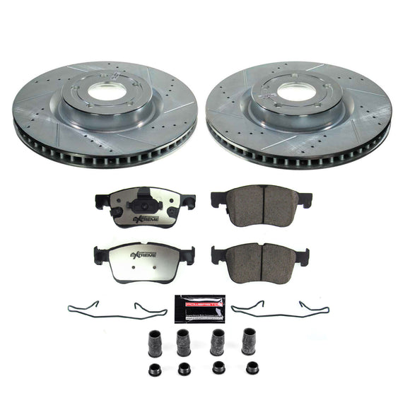 PowerStop Z36 Carbon-Fiber Ceramic Brake Pad with Drilled and Slotted Rotor Kit