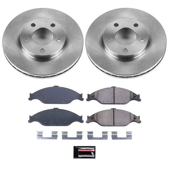 PowerStop OE Stock Replacement Low-Dust Ceramic Brake Pad and Rotor Kit