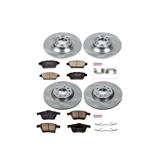 PowerStop OE Stock Replacement Low-Dust Ceramic Brake Pad and Rotor Kit