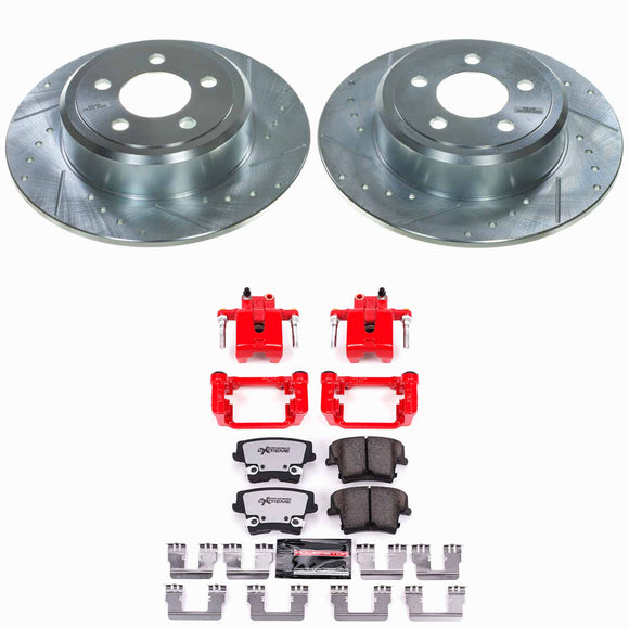 PowerStop Z26 Street Performance Ceramic Brake Pad, Drilled Slotted Rotor, and C