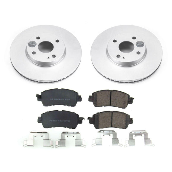 PowerStop Genuine Geomet Coated Rotor and Low-Dust Ceramic Brake Pad Kit