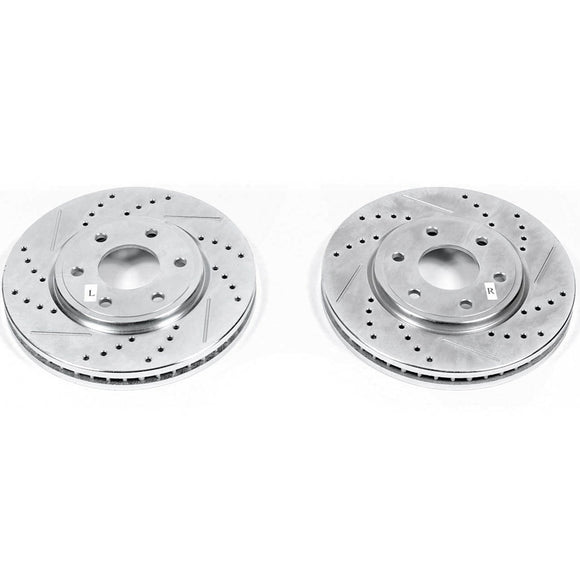 PowerStop Evolution Drilled Slotted Rotors Pair Front For Nissan Frontier