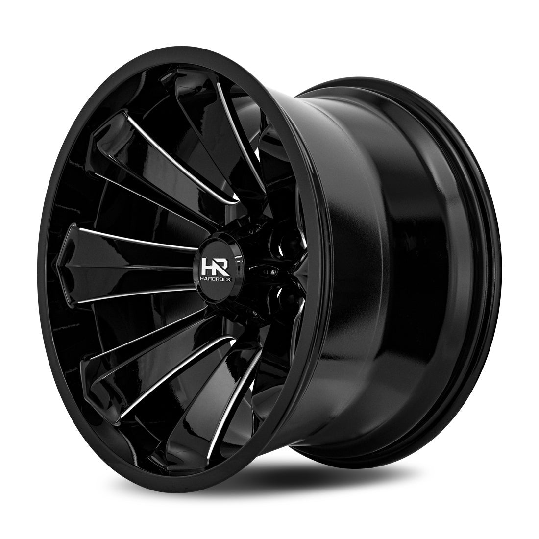 22x12 Hardrock Xplosive Xposed Gloss Black Milled 8x170 ET-51 wheel/rim