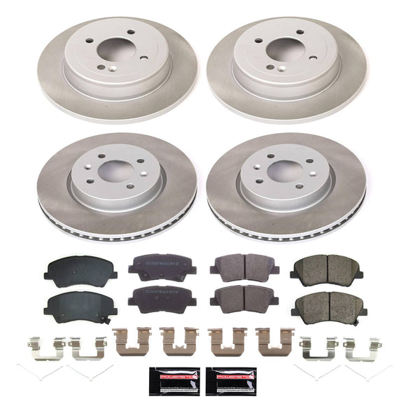 PowerStop Semi-Coated Rotor and Low-Dust Ceramic Brake Pad Kit