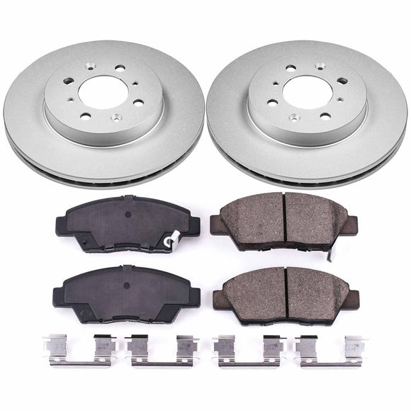 PowerStop Genuine Geomet Coated Rotor and Low-Dust Ceramic Brake Pad Kit