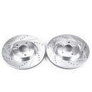 PowerStop Evolution Drilled Slotted Rotors Pair Front For Acura TL