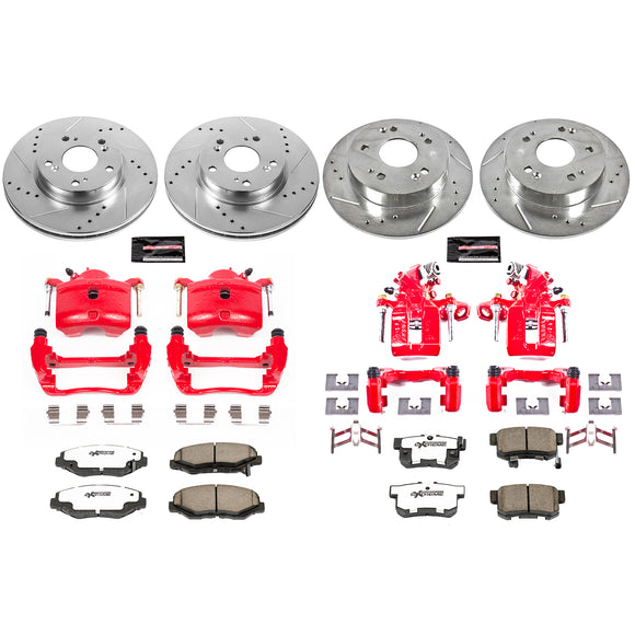 PowerStop Z26 Street Performance Ceramic Brake Pad, Drilled Slotted Rotor, and C