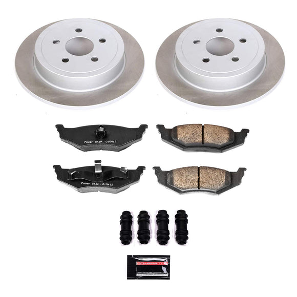 PowerStop Semi-Coated Rotor and Low-Dust Ceramic Brake Pad Kit