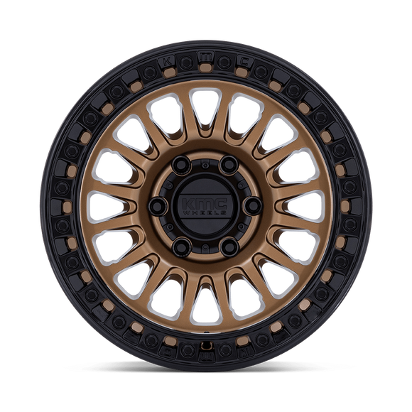 18X9 KMC KM552 IMS Matte Bronze With Gloss Black Lip 6x139.7 ET0 Wheel Rim