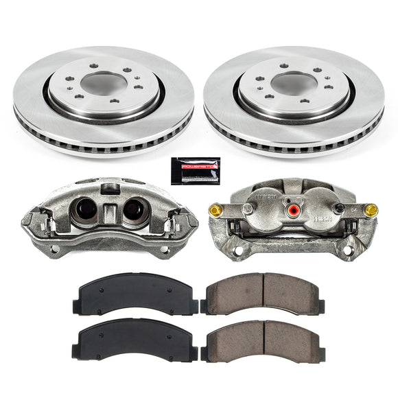 PowerStop OE Stock Replacement Low-Dust Ceramic Brake Pad, Rotor and Caliper Kit