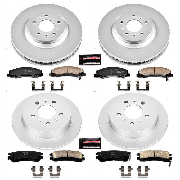 PowerStop Genuine Geomet Coated Rotor and Low-Dust Ceramic Brake Pad Kit
