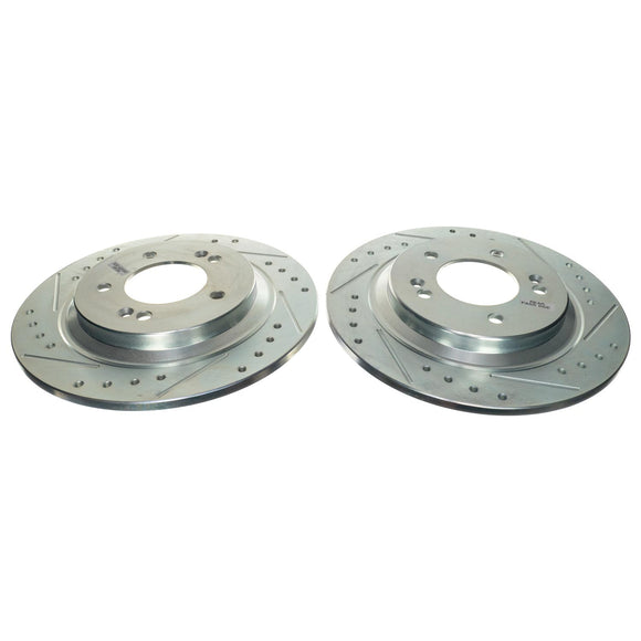 PowerStop Evolution Drilled Slotted Rotors Pair Rear For Hyundai Sonata
