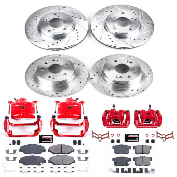 PowerStop Z23 Daily Driver Carbon-Fiber Ceramic Pads Drilled & Slotted Rotor & C