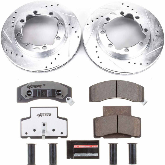 PowerStop Z36 Carbon-Fiber Ceramic Brake Pad with Drilled and Slotted Rotor Kit