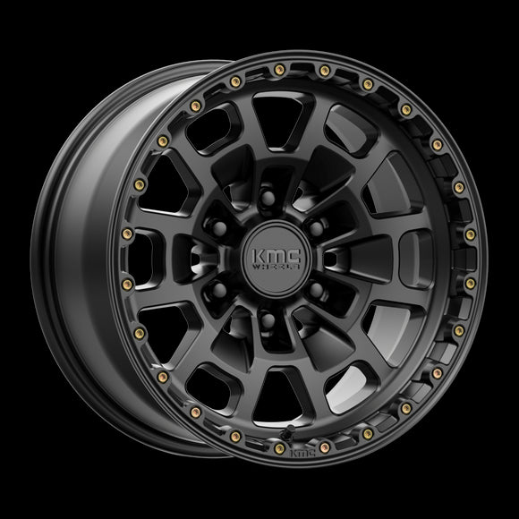 17X8.5 KMC KM718 SUMMIT Satin Black 6X139.7 ET0 wheel/rim